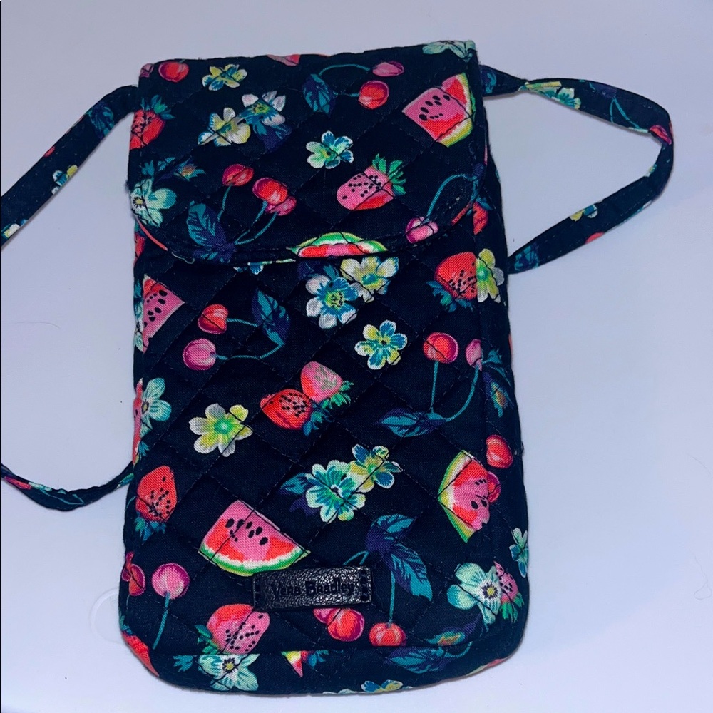 Vera Bradley small blue floral crossbody purse